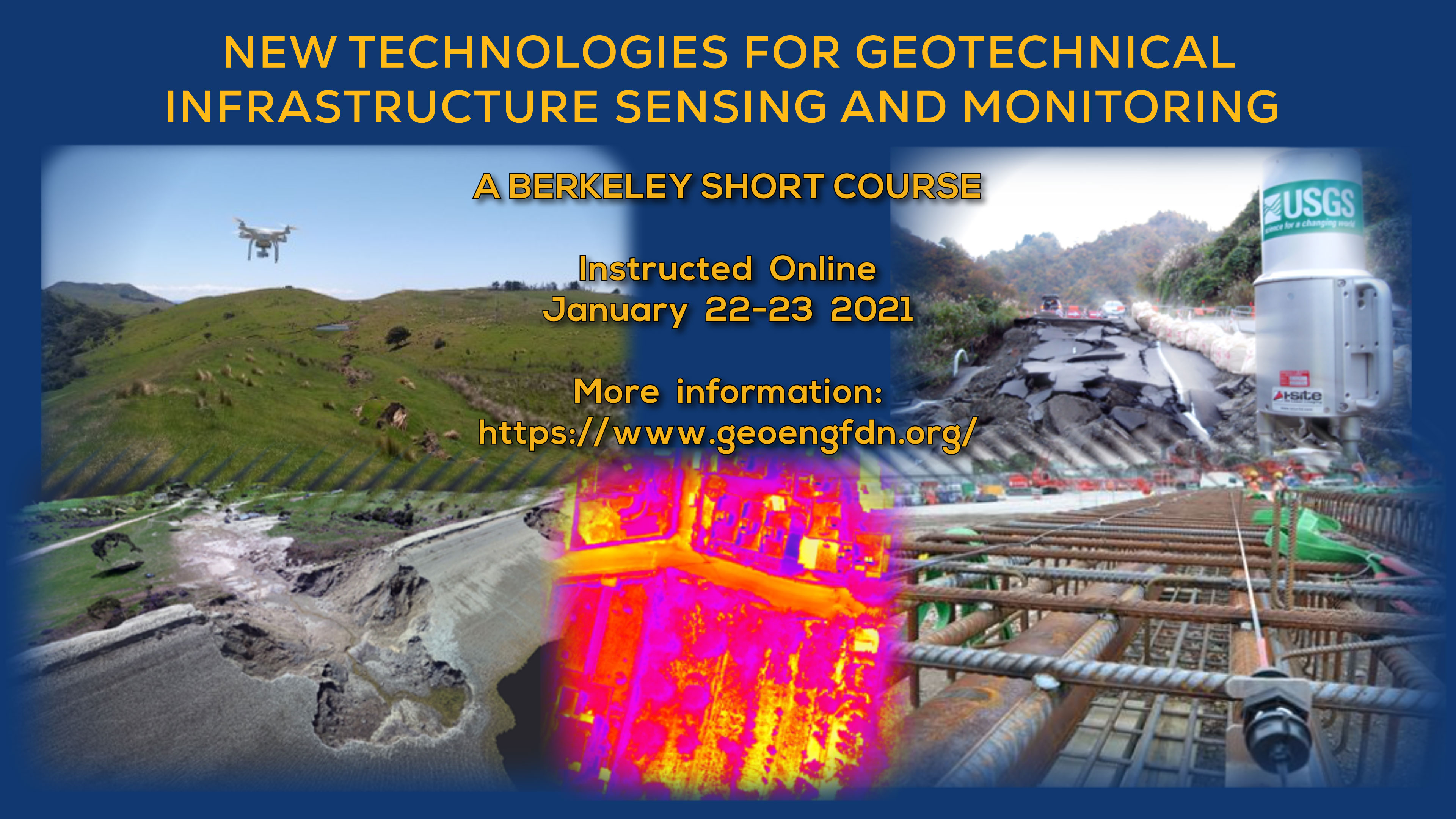 January 22-23 2021: Short Course on "New Technologies for Geotechnical Infrastructure Sensing and Monitoring"