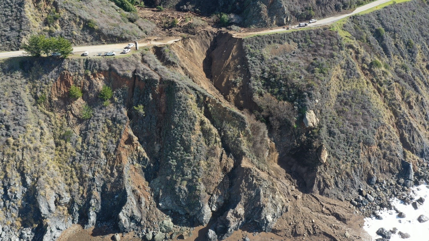 UC Berkeley Geosystems Team co-leads Reconnaissance Mission on Highway 1 Rat Creek Failure