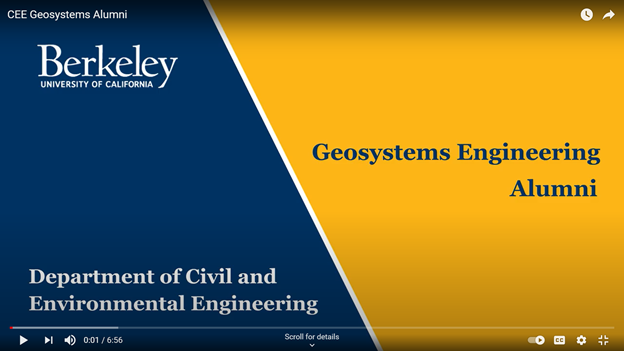 Video of UCB Geosystems Alumni reminiscing about their Berkeley experience