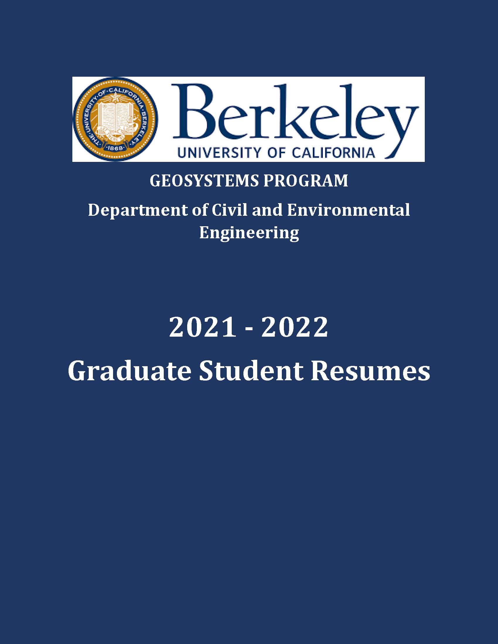 Booklet with Graduate Student Resumes Distributed to Companies