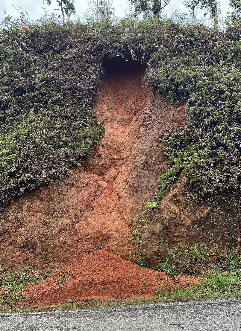 Example of a landslide in clay material